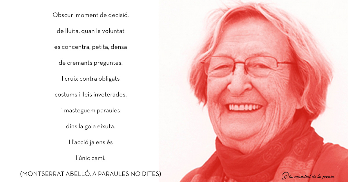 21 d'abril, dia mundial de la poesía, recordem a Montserrat Abelló