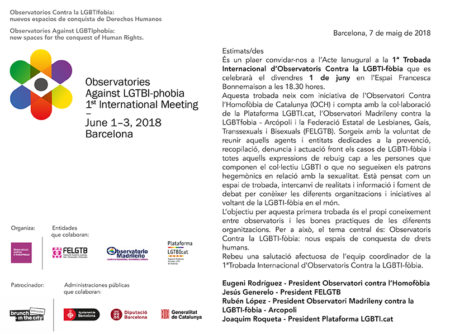 01-03::. 1ª Trobada Internacional d'Observatoris Contra l'LGTBI-FÒBIA