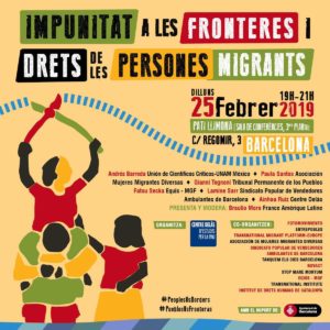 25/02::. Taula rodona 'Impunitat a les fronteres i Drets de les persones migrants' al Pati Llimona. Organitza: Centre Delàs d'Estudis per la Pau